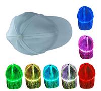 Calayu Casquette de baseball LED pour Halloween - Changement de couleur - Unisexe - Brillant - En fibre optique - Hip Hop - Pour fête d'Halloween, Blanc., 55 cm to 64 cm