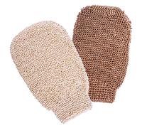 Calayu Lot de 2 gants de bain en fibre de bambou
