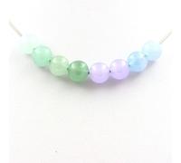 Calcédoine de lavande + aigue-marine + aventurine + angélite 8 mm collier de perles