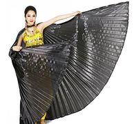 Calcifer Ailes d’Isis pour Danse du Ventre égyptienne - Costume pour Noël, Grandes fêtes, Noir