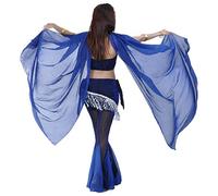 Calcifer Écharpe de danse du ventre solide en mousseline de soie 250 cm x 120 cm - Accessoires pour danseuse professionnelle (bleu roi)