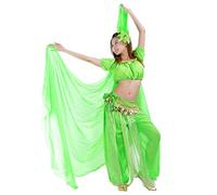 Calcifer Écharpe de danse du ventre solide en mousseline de soie 250 cm x 120 cm - Accessoires pour danseuse professionnelle (vert fruit)