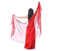 Calcifer Voile de danse du ventre en mousseline pour femmes, accessoire pour danseuses professionnelles, 250 x 120 cm, Red