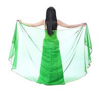 Calcifer Voile de danse du ventre en mousseline pour femmes, accessoire pour danseuses professionnelles, 250 x 120 cm, vert foncé