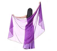 Calcifer Voile de danse du ventre en mousseline pour femmes, accessoire pour danseuses professionnelles, 250 x 120 cm, violet foncé