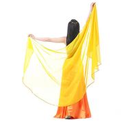 Calcifer Voile de danse du ventre en mousseline pour femmes, accessoire pour danseuses professionnelles, 250 x 120 cm, jaune