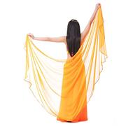 Calcifer Voile de danse du ventre en mousseline pour femmes, accessoire pour danseuses professionnelles, 250 x 120 cm, Orange