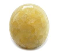Calcite Jaune Pierre Naturelle, Cristal Thérapeutique de Lithothérapie, 100% Fait-Main dans l'Atelier Familial, Pierre Précieuse de Bien-être, Reiki et Chakra, Galet format Poche [Eusice]