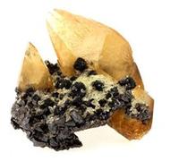 CALCITE + SPHALERITE - Pierre Naturelle en Provenance des USA, Elmwood mine, Carthage, Tennessee - Cristaux de Calcite et Sphalerite, spécimen minéralogie, 1840.0 ct - Certificat d'Authenticité Inclus