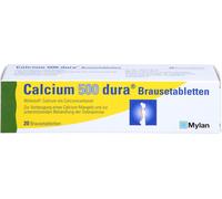 Calcium 500 dura comprimés effervescents pour la prévention d'une carence en calcium et le traitement adjuvant de l'ostéoporose, 20 comprimés
