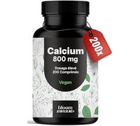 Calcium 800 mg - Carbonate de Calcium - 200 Comprimés - Vegan & Fabriqué en Allemagne - Testé en laboratoire