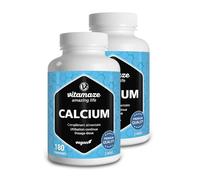Calcium Carbonate à Forte Dose -180 Comprimés pour 3 Mois - 800 mg de Calcium par Dose Quotidienne - Naturel Complément Alimentaire sans Additifs (Pack 2)