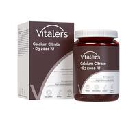 Calcium Citrate 1200 mg + Vitamine D3 2000 UI Vitaler’s - 60 gélules, Cure 1 Mois, Vegan, Sans Conservateurs, Composition Pure