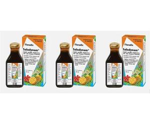 Calcium liquide Saludynam, formule magnésium, zinc et vitamine D, sans gluten, sans lactose, 3 x 250 ml, lot de 3, 750 ml au total