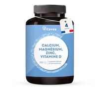 Calcium, Magnésium, Zinc, Vitamine D3 - Confort Os et Muscles - Complexe santé osseuse, énergie et immunité - 120 Comprimés - Avec Cuivre, Manganèse, Sélénium - Fabriqué en France - Vitavea