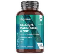 Calcium Magnésium Zinc Vitamine D3 K2 MK7, 400 Comprimés Vegan (+ 1 An de Stock) Complexe Vitamine avec Cuivre, Sélénium, Manganèse & Bore, Multivitamines et Minéraux Adultes 8-en-1