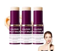 Calcium Multi Balm,Anti-Aging Wrinkle Core Stick,Collagen Moisturizing Stick,Hydrating Calcium Volume Multi Balm - Suitable for Eyes Neck Face,Portable Daily Use Wrinkle Reducing balm (3PCS)