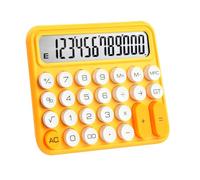 Calcolatrice Carina Con ampio Display LCD a 12 cifre, pulsante Rotondo meccanico, Colore caramella sfumato, alimentazione a batterie, adatta per ufficio, scuola, casa, bambini, studenti, contabili