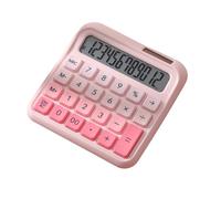 Calcolatrice da tavolo a 12 cifre, écran LCD grande, tasti grandi, alimentation solaire e a batterie, adatta per ufficio, scuola, casa, bambou, étudiant, contenu, fumato rose