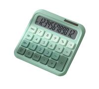 Calcolatrice da tavolo a 12 cifre, écran LCD grande, tasti grandi, alimentazione solare e a batterie, adatta per ufficio, scuola, casa, bambini, studenti, contabili - Verde