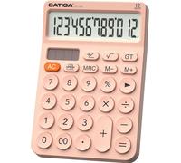 Calculatrice 12 Chiffres,Grand écran LCD,4 Fonctions,Design Arrondi,Gros Boutons,Double Alimentation Solaire/Pile,pour Bureau,Maison,école,SD-1292.[H43]