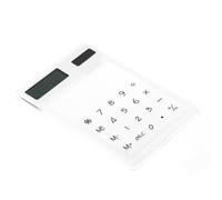 Calculatrice Blanche à Énergie Solaire Tactile Transparente | Entrée Tactile, Format Léger en Plastique, pour Remises, Reçus et Calculs Mobiles Quotidiens