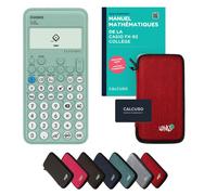 Calculatrice Casio fx-92 Collège avec housse de protection Rouge et manuel (88 pages, DIN A5) - Calculatrice scientifique