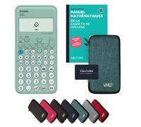 Calculatrice Casio fx-92 Collège avec housse de protection Turquoise et manuel (88 pages, DIN A5) - Calculatrice scientifique