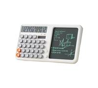 Calculatrice d ' écriture Recyclable avec Batterie, White, B | Fonction ergonomique rapide avec boutons tactiles silencieux, plan transportable compact pour une utilisation en
