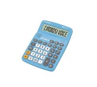 Calculatrice de Bureau 12 Chiffres Vocale Ecran LCD Bleu Inclinée 30° Touches Ergonomiques