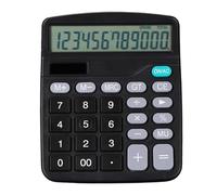 Calculatrice de bureau à 12 chiffres avec écran LCD à énergie solaire et batterie, gros boutons pour bureau, école, maison, enfants, étudiants et comptables