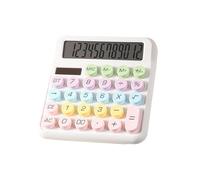 Calculatrice de bureau à 12 chiffres - Compteur de gros boutons | Grand écran, touches rondes colorées, design à énergie solaire pour l'école, le bureau et les calculs quotidiens