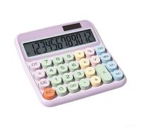 Calculatrice de bureau à double alimentation solaire violette pour batterie | Idéal pour le bureau, l'école, la maison, les tâches budgétaires, l'arithmétique de base, les enseignants et les étudiants