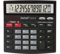 Calculatrice de bureau avec affichage Rebell CC 512 écran LCD 12 chiffres, solaire
