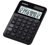 Casio Calculatrice de bureau MS-20UC-BK – Écran 12, solaire et à pile(s) – Noir