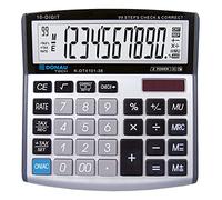 Calculatrice de Bureau DONAU Tech/K-DT4101-38 Fonction Racine à 10 Chiffres/ 136x134x28mm/ Couleur: Argent/Calculatrice avec Affichage à 10 Chiffres/Double Alimentation/Garantie 5 Ans