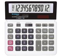 Calculatrice de Bureau DONAU Tech/K-DT4125-09 Fonction Racine 12 Chiffres/ 156x152x28mm/ Couleur : Blanc/Calculatrice avec Affichage 12 Chiffres/Double Alimentation/Garantie 5 Ans