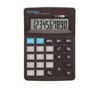 Calculatrice de bureau DONAU TECH pratique avec affichage à 10 chiffres - idéale pour les calculs quotidiens, dimensions compactes 127x88x23mm, design noir élégant.