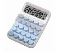 Calculatrice de Bureau, Grand écran à 12 Chiffres avec Gros Boutons (Bleue) | Construction en plastique, format 6,3 x 4,53 x 1,18 pouces, alimenté par pile AAA, écran clair à 12 chiffres