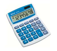 Ibico Calculatrice de bureau 208X – 8 chiffres, panneau solaire – blanc/bleu