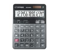 Calculatrice de Bureau Large LCD à 14 Chiffres Affichage de l'énergie Solaire Big Bouton Calculatrice avec 112 étapes Vérifiez la Fonction correcte pour l'école de Bureau à