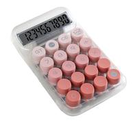 Calculatrice de Bureau Mécanique Affichage numérique Clair Gros Boutons Grand écran Calculatrice de Base à 10 Chiffres pour étudiants Fournitures de Bureau Plastique 95 x 150 mm (Rose)