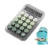 Calculatrice de bureau mécanique : calculatrice de style clavier transparent de 5,91 pouces, appareil de calcul portable antidérapant, outil numérique avec bouton de dégradé avec dis