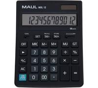 Calculatrice De Bureau Mxl 12, Calculatrice À 12 Chiffres Avec Calcul De Taxes, Grande Calculatrice De Bureau Professionnelle, Alimentation Solaire Et À Pile, 20, 5 X 15, 5 Cm, Noir[Z493]