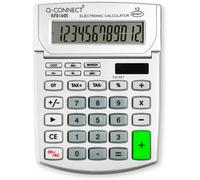 Calculatrice de bureau Q-CONNECT Calculatrice à 12 chiffres 102x140mm Gris/Type-Ecran à 12 chiffres/Type-Système d'alimentation double/Matière-Plastique/Couleur-Gris