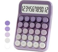 Calculatrice de bureau violette à 12 chiffres avec grands boutons et design dégradé violet - outil de mathématiques facile à utiliser pour le bureau et l'école pour les étudiants et les professionnels