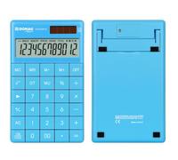 Calculatrice de Poche DONAU Tech, 12 Chiffres, 10 x 16,6 x 1,4 cm, Bleue, Double Alimentation Solaire/Piles, 1 pièce