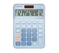 Calculatrice de Poche DONAU Tech, 12 Chiffres, 12,6 x 17,5 x 4,2 cm, Bleue, Double Alimentation Solaire/Piles, 1 pièce