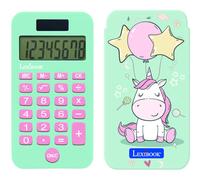Calculatrice de Poche Licorne avec Couvercle de Protection, Fonctions Classiques et évoluées, à Piles et Solaire bleu TU