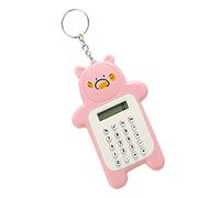 Calculatrice de poche petit petit portable, petite calculatrice électronique avec boucle de porte-clés pour le bureau des élèves de l'école, rose 3 pièces